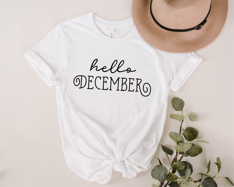 Hello December Svg, Winter Svg, Snowman SVG, Winter Season Svg, Snowflake svg, December svg, holiday svg, New year svg, Popular svg, png dxf SVG Fauz 