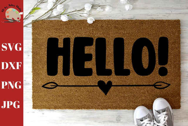 Hello - Diy welcome mat - DIY doormat - Hello decal sign svg dxf SVG The Artsy Spot 