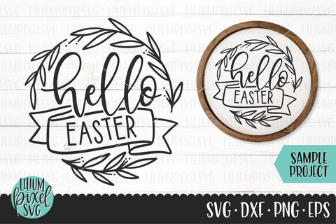 Hello Easter Leaf Frame SVG Lilium Pixel SVG 