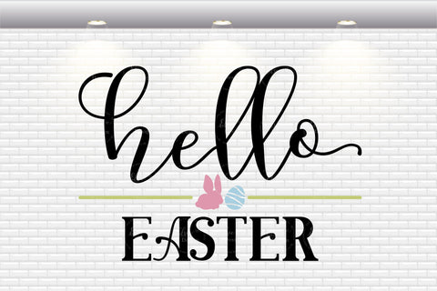 Hello Easter Round Sign - SVG, PNG, DXF, EPS SVG Elsie Loves Design 