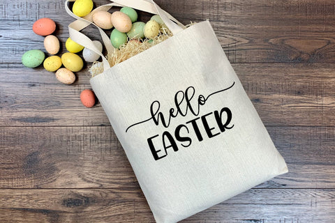 Hello Easter Sign SVG I Easter SVG I Easter Cut Files SVG Happy Printables Club 