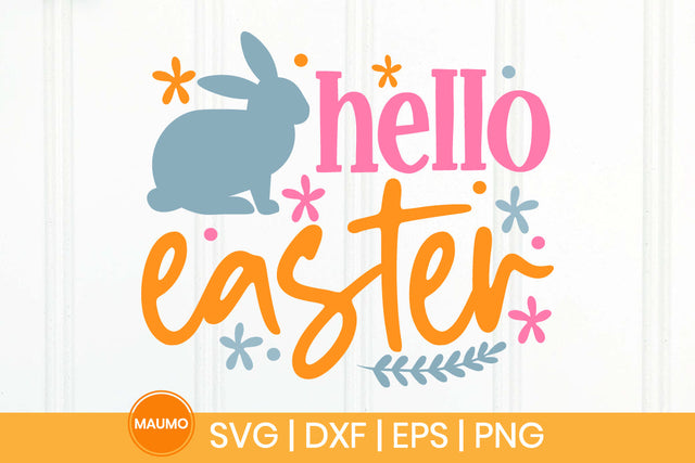 Hello easter, spring svg quote SVG Maumo Designs 