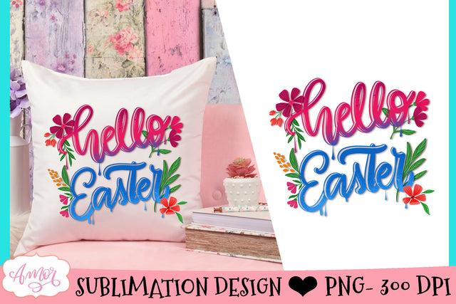 Hello Easter Sublimation Design Sublimation Amorclipart 