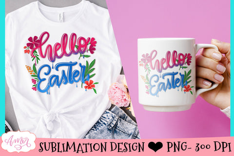 Hello Easter Sublimation Design Sublimation Amorclipart 