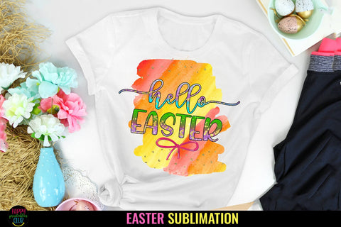 Hello Easter Sublimation I Easter Sublimation I Easter PNG Sublimation Happy Printables Club 