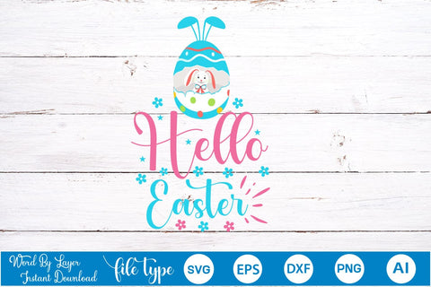 Hello Easter SVG Cut File SVGs,Quotes and Sayings,Food & Drink,On Sale, Print & Cut SVG DesignPlante 503 