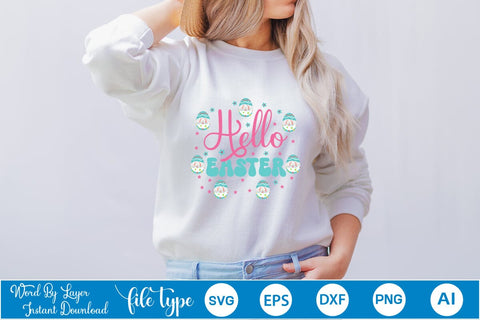 Hello Easter SVG Cut File SVGs,Quotes and Sayings,Food & Drink,On Sale, Print & Cut SVG DesignPlante 503 