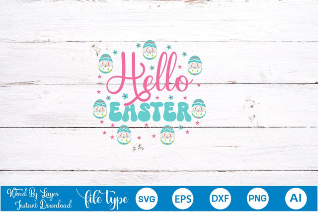 Hello Easter SVG Cut File SVGs,Quotes and Sayings,Food & Drink,On Sale, Print & Cut SVG DesignPlante 503 