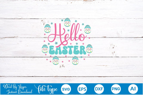 Hello Easter SVG Cut File SVGs,Quotes and Sayings,Food & Drink,On Sale, Print & Cut SVG DesignPlante 503 