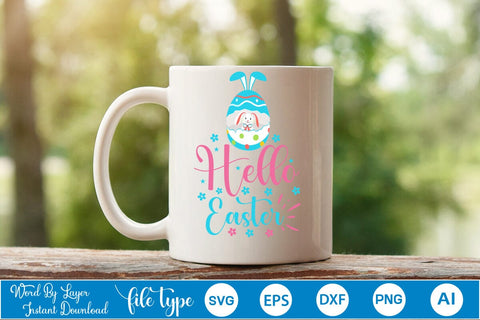 Hello Easter SVG Cut File SVGs,Quotes and Sayings,Food & Drink,On Sale, Print & Cut SVG DesignPlante 503 