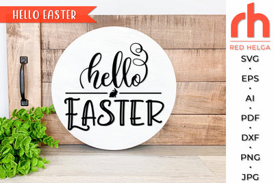 Hello Easter SVG - Door Hanger Cut File SVG RedHelgaArt 