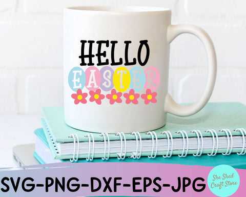 Hello Easter Svg Files - Easter Shirt Svg - Easter Sublimation SVG She Shed Craft Store 