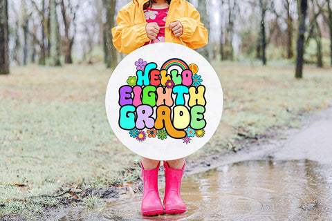 Hello Eighth Grade First Day School I Back to School PNG Sublimation Happy Printables Club 