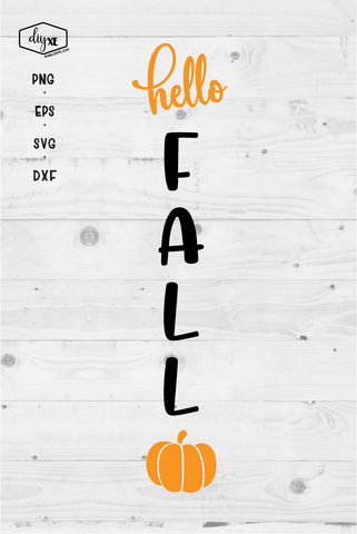 Hello Fall - A Front Porch Sign SVG Cut File SVG DIYxe Designs 