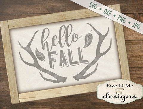 Hello Fall Antlers - Cutting File SVG Ewe-N-Me Designs 