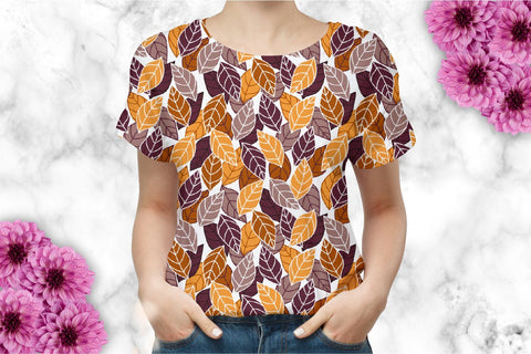 Hello fall autumn leaves seamless pattern seasonal bundle. Autumnal leaf surface pattern design for textile and crafting Digital Pattern KatineArt 