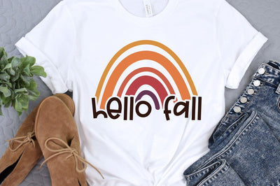 Hello Fall Autumn Rainbow SVG | VIP Extended Use License SVG So_Fontsy_VIP 