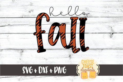 Hello Fall - Buffalo Plaid Fall SVG PNG DXF Cut Files SVG Cheese Toast Digitals 