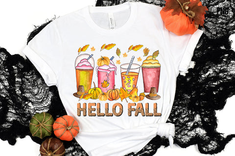 Hello Fall Coffee Sublimation SVG fokiira 