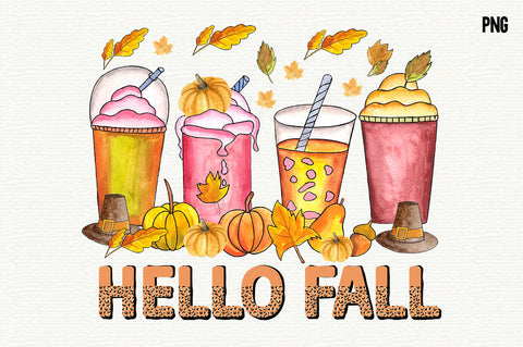 Hello Fall Coffee Sublimation SVG fokiira 