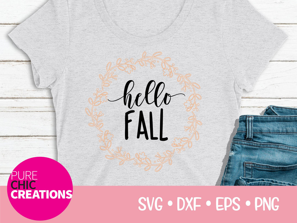 Hello Fall - Cricut - Silhouette - svg - dxf - eps - png - Digital File ...