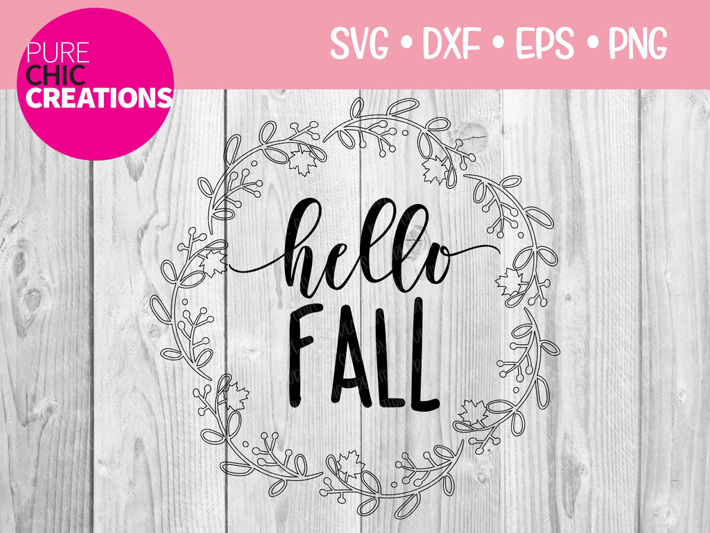 Hello Fall - Cricut - Silhouette - svg - dxf - eps - png - Digital File ...