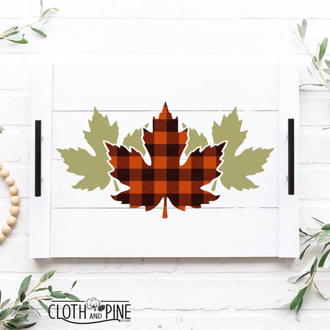 Hello Fall Door Sign with Maple Leaves SVG Cloth and Pine Designs 