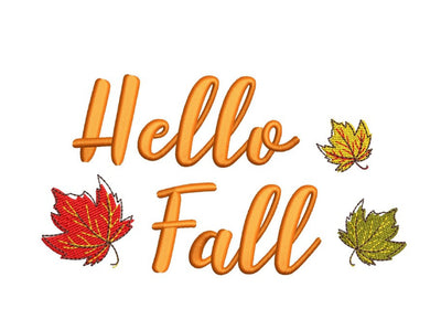 Hello Fall Embroidery Design, Autumn Embroidery File, 3 sizes, Instant Download Embroidery/Applique DESIGNS Nino Nadaraia 