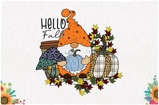 Hello Fall, Fall Gnome Sublimation Sublimation Jagonath Roy 