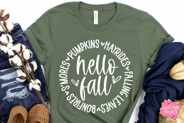 Hello Fall, Fall Quote Svg, Fall Svg, Autumn Cut File SVG Craft Pixel Perfect 