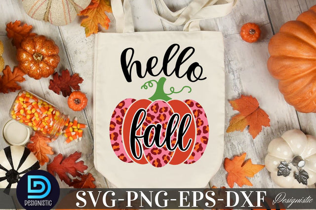 Hello Fall, Fall SVG SVG DESIGNISTIC 