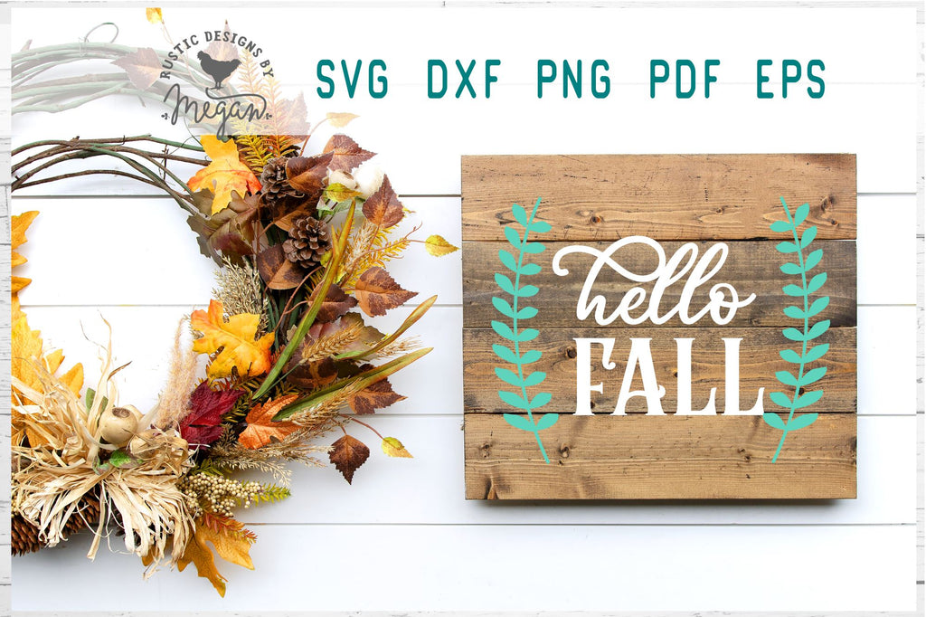 Hello Fall Farmhouse SVG Cut File - So Fontsy