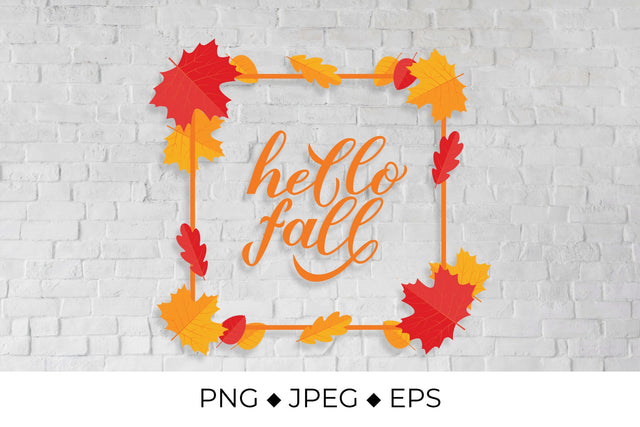Hello fall handwritten calligraphy autumn quote sublimation Sublimation LaBelezoka 