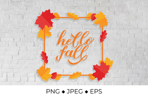 Hello fall handwritten calligraphy autumn quote sublimation Sublimation LaBelezoka 