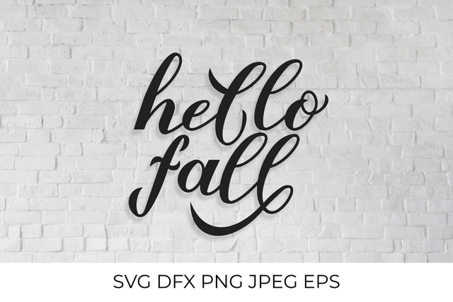 Hello fall handwritten calligraphy autumn quote SVG LaBelezoka 