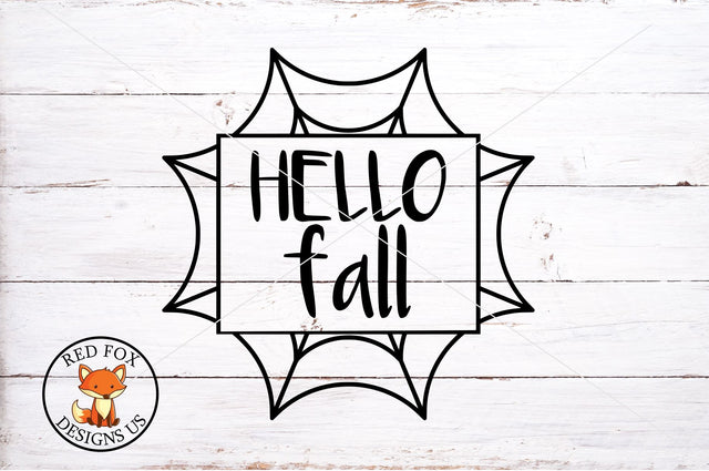 Hello Fall In Spiderweb SVG PNG DXF SVG RedFoxDesignsUS 