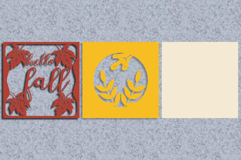 Hello Fall Layered Papercut 2 svg ai eps png pdf 3D Paper zafrans studio 