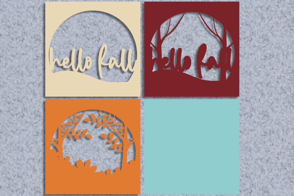 Hello Fall Layered Papercut 3 svg ai eps png pdf - So Fontsy