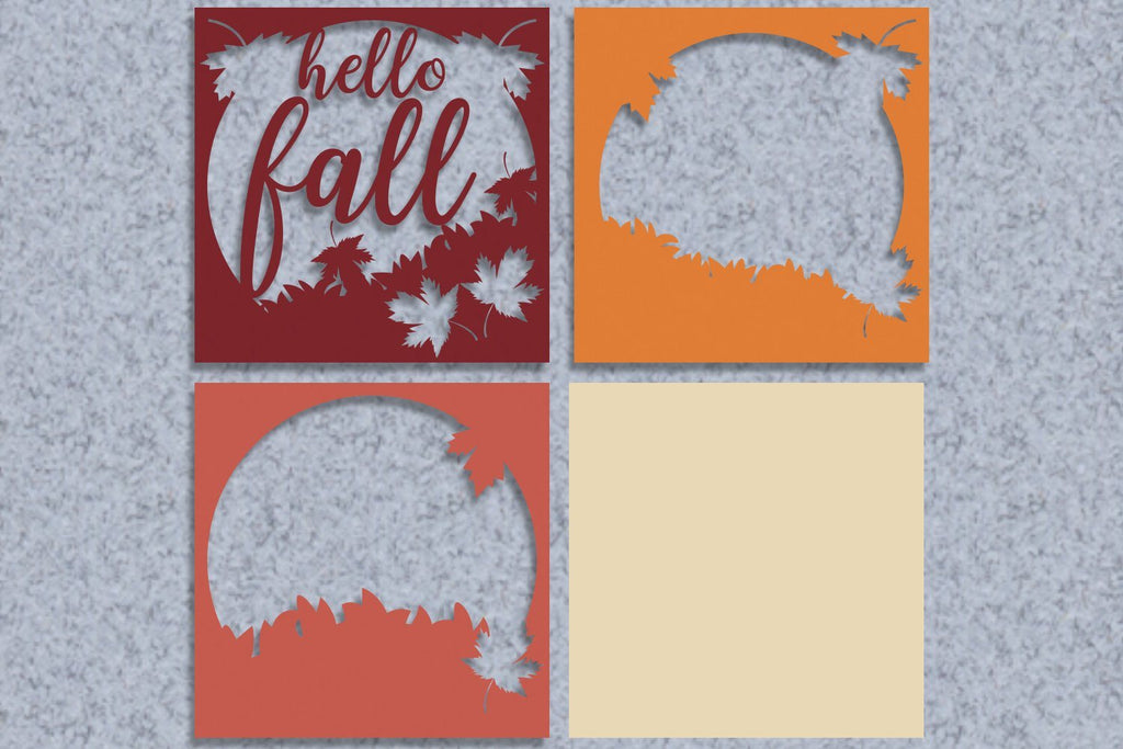 Hello Fall Layered Papercut svg eps ai png pdf - So Fontsy