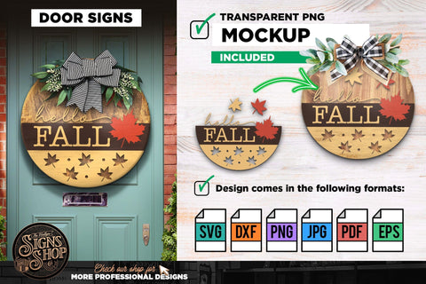 Hello Fall Leaf | FALL SVG Sign SVG The Vintage Signs Shop 