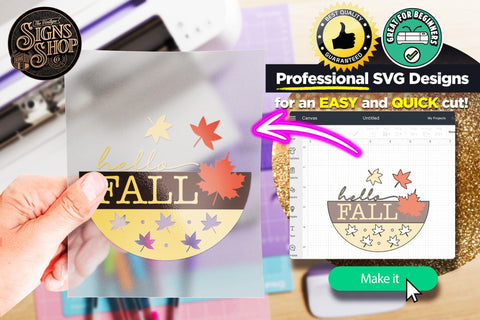 Hello Fall Leaf | FALL SVG Sign SVG The Vintage Signs Shop 