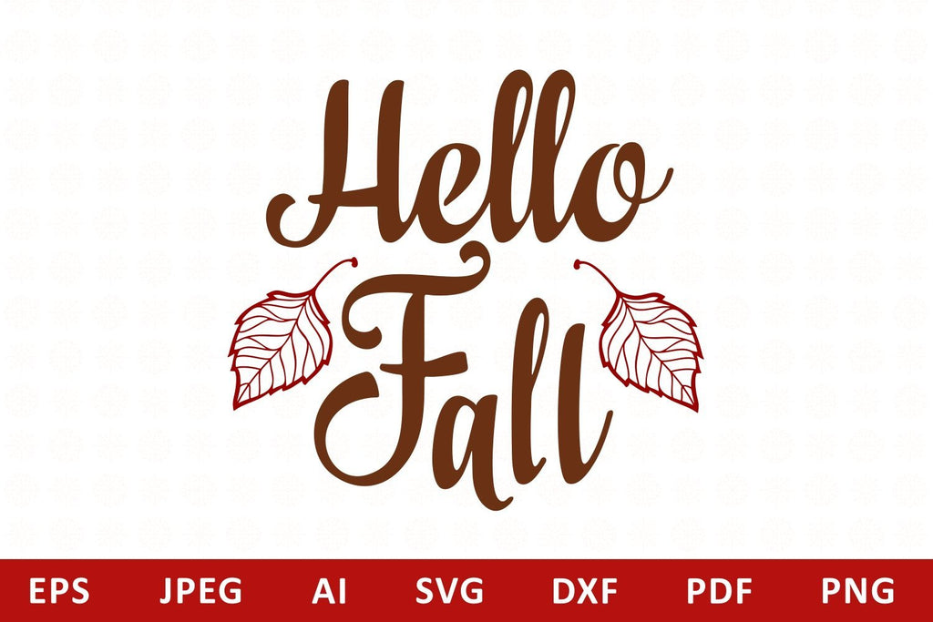 Hello Fall lettering phrase text svg - So Fontsy