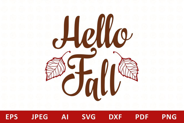 Hello Fall lettering phrase text svg SVG Zoya Miller 
