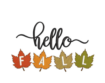 Hello Fall Machine Embroidery Design, Autumn Embroidery Design, 4 sizes, Instant Download Embroidery/Applique DESIGNS Nino Nadaraia 