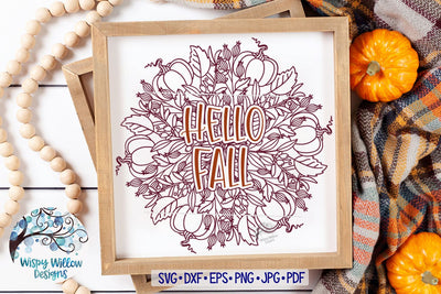 Hello Fall Mandala SVG SVG Wispy Willow Designs 