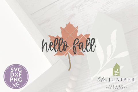 Hello Fall | Maple Leaf | Fall SVG SVG LilleJuniper 