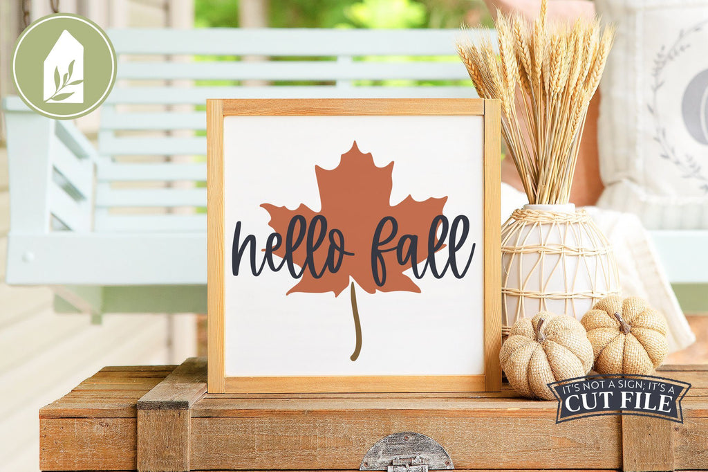 Hello Fall | Maple Leaf | Fall SVG - So Fontsy