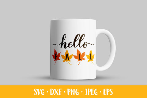 Hello fall. Maple leaves. Autumn farmhouse sign SVG SVG LaBelezoka 