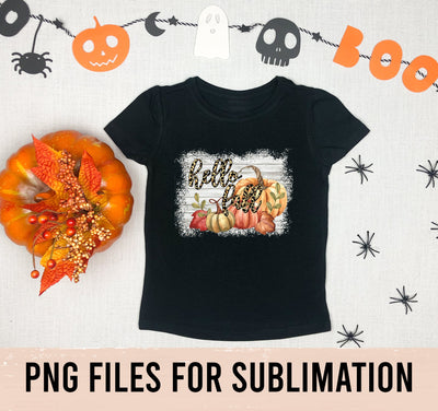 Hello fall png, Fall PUMPKIN sublimation designs downloads, happy fall y'all png, leopard pumpkins tshirt design hand drawn autumn SVG BOO-design 