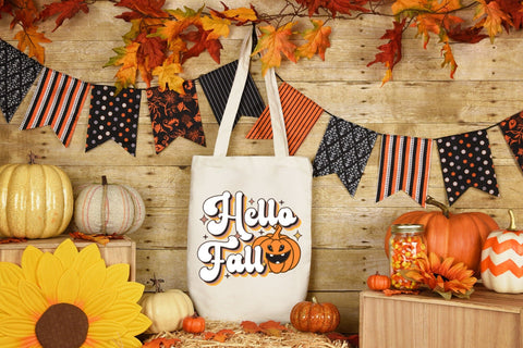 Hello Fall PNG - Retro Fall Sublimation Design Sublimation CraftLabSVG 